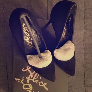 Alice & Olivia Black Suede Dina Heel